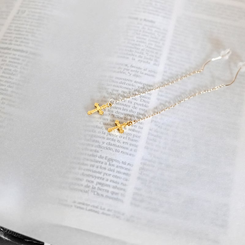 ゴールドチェーンリンクピアス Crystal gold/silver【ピアス/イヤリング】アメリカンピアス