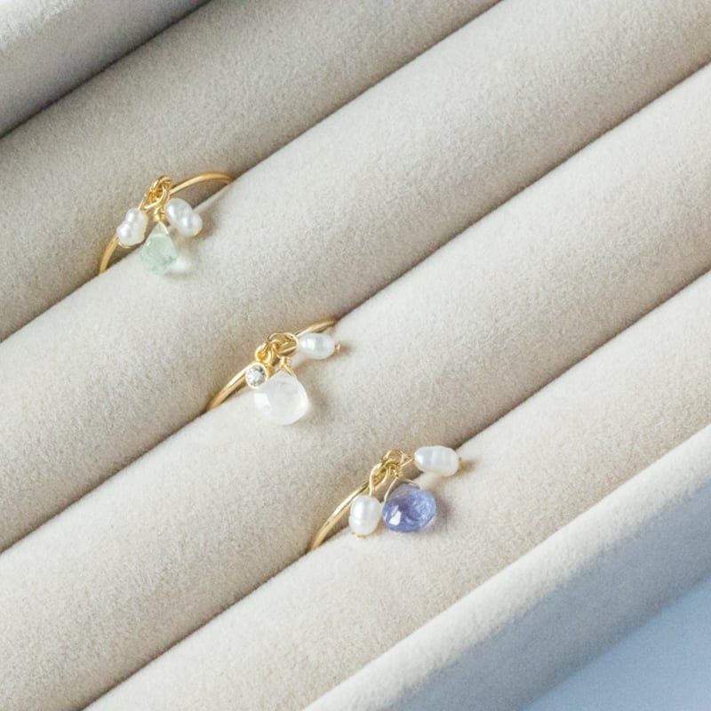 14KGF パールとシトリンのチャーム 14KGF パールとシトリンのチャーム