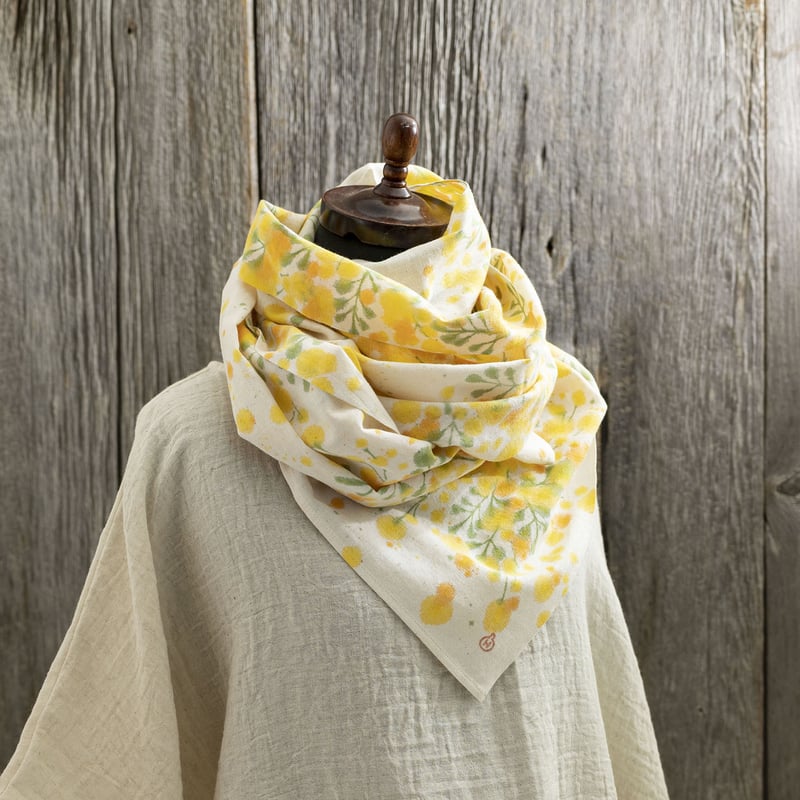 ストール / ミモザ・黄 / 伊勢木綿 | 染め屋ひよこまめ
