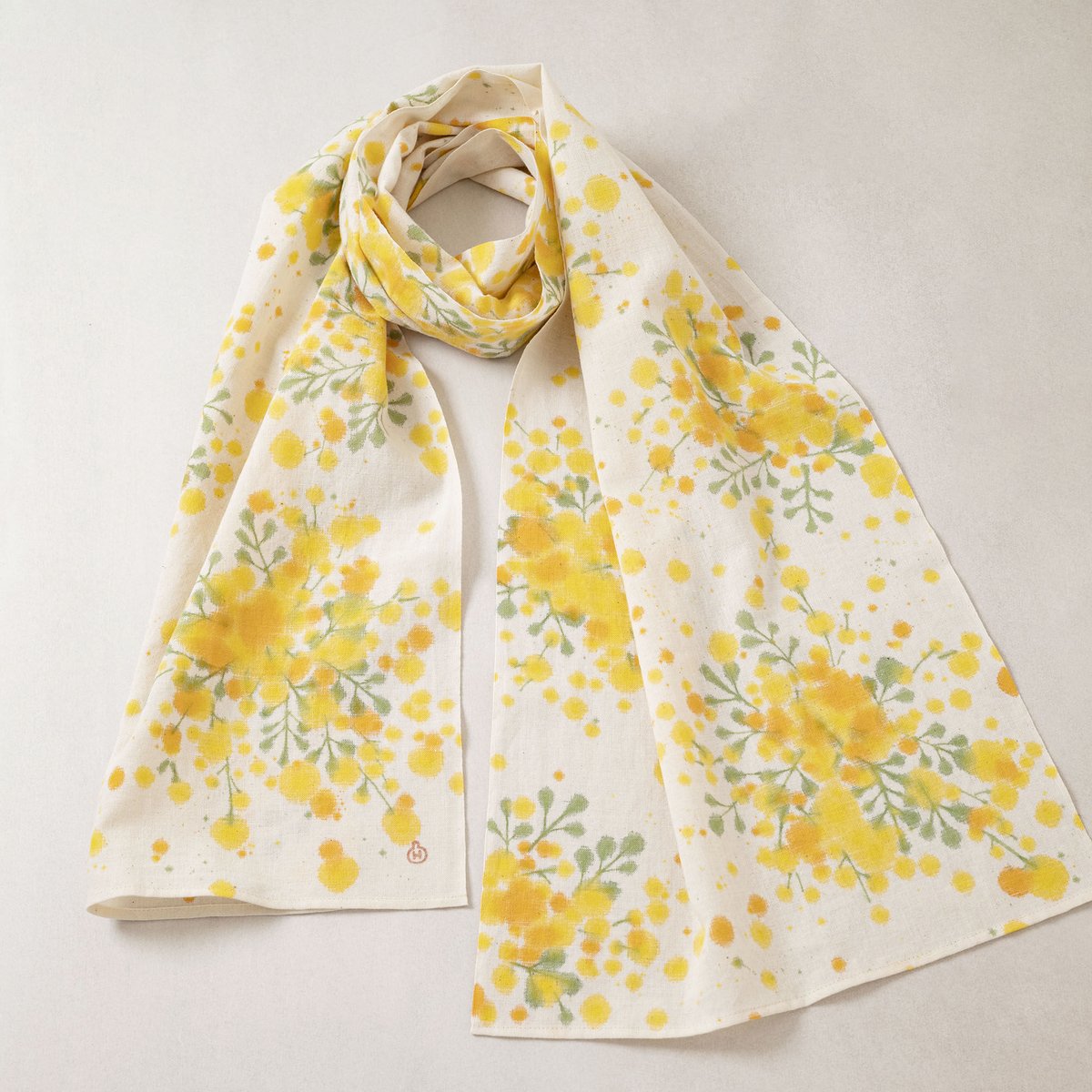 ストール / ミモザ・黄 / 伊勢木綿 | 染め屋ひよこまめ