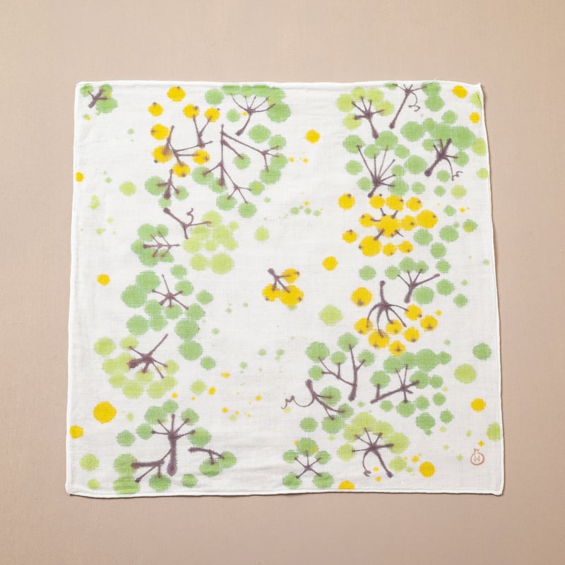 ガーゼハンカチ / サンキライ / 手描き染め | 染め屋ひよこまめ