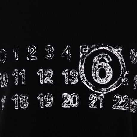 エムエムシックス メゾンマルジェラ MM6 MAISON MARGIELA ロゴ入りトレーナー コットン裏起毛 ブラック