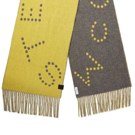 ステラマッカートニー stella mccartney ロゴスカーフ ウール イエロー
