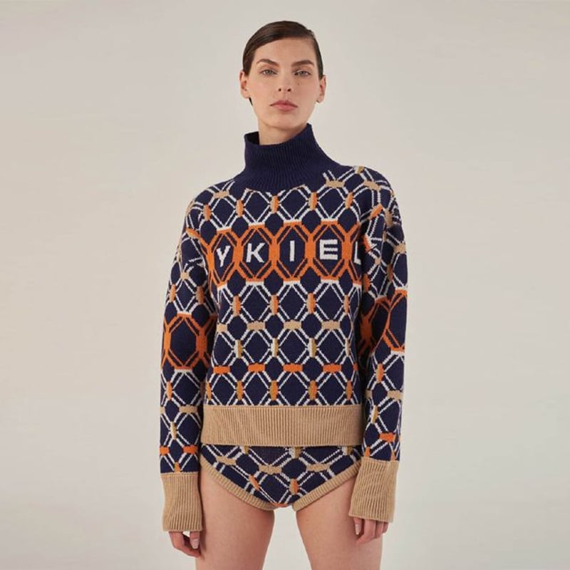ソニアリキエル SONIA RYKIEL ハイネックロゴセーター ウール