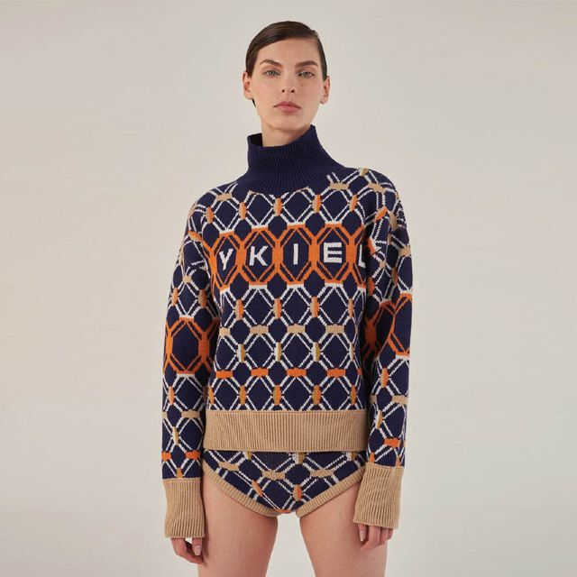ソニアリキエル SONIA RYKIEL ハイネックロゴセーター ウール