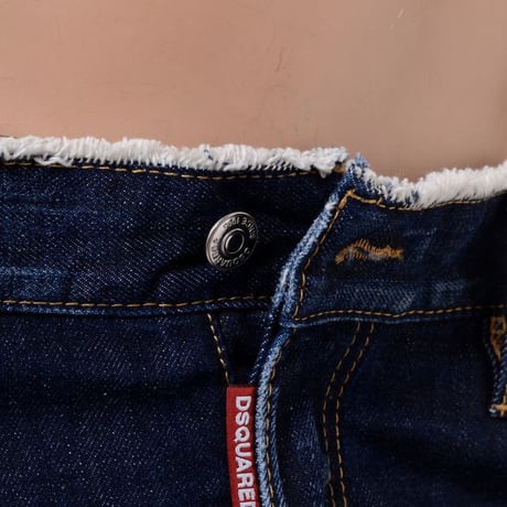 ディースクエアード Dsquared2 ワークウェアジーンズ コットン ネイビーブルー