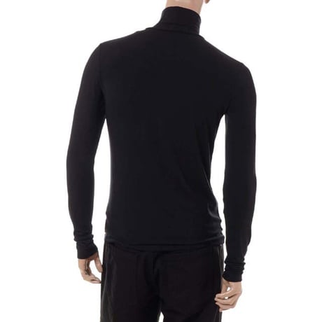 ラフシモンズ RAF SIMONS Turtleneck with Detached print and R embroidery モダールエラスタン ブラック