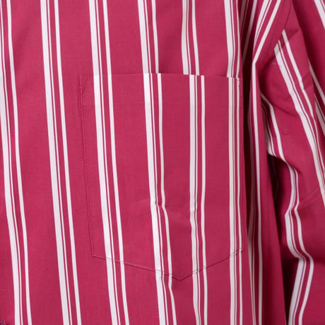 ラフシモンズ RAF SIMONS Busniess shirt with RS embroidery and label コットン バーガンディホワイト