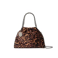 ステラマッカートニー stella mccartney ファラベラミニドローストリングバッグ ベルベッド素材 レオパード 正規取扱