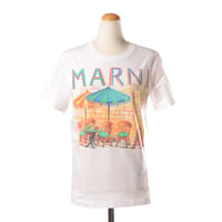 マルニ Marni bar ポストカードプリントTシャツ コットン ホワイト 正規取扱