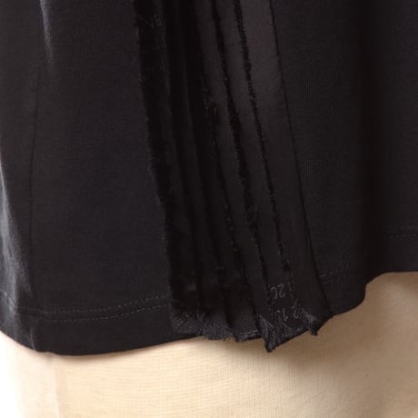 エムエムシックス メゾンマルジェラ MM6 MAISON MARGIELA 6ドレープ付き半袖カットソー コットンジャージー ブラック