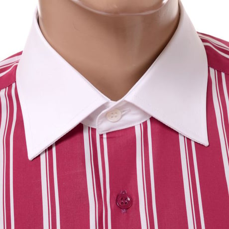 ラフシモンズ RAF SIMONS Busniess shirt with RS embroidery and label コットン バーガンディホワイト
