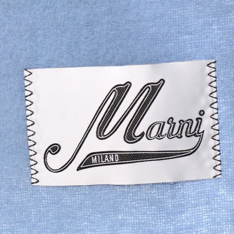 マルニ Marni ブルーストライプスカーフマフラー モヘアアルパカ レイク