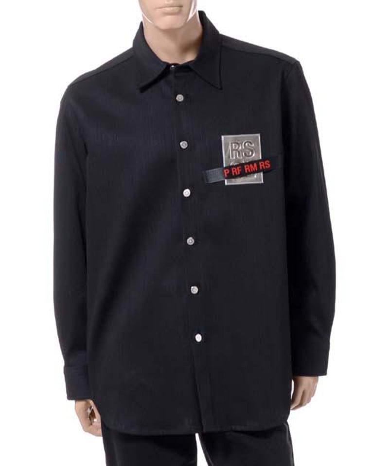 ラフシモンズ RAF SIMONS テープパッチキャリーオーバーデニムシャツ 