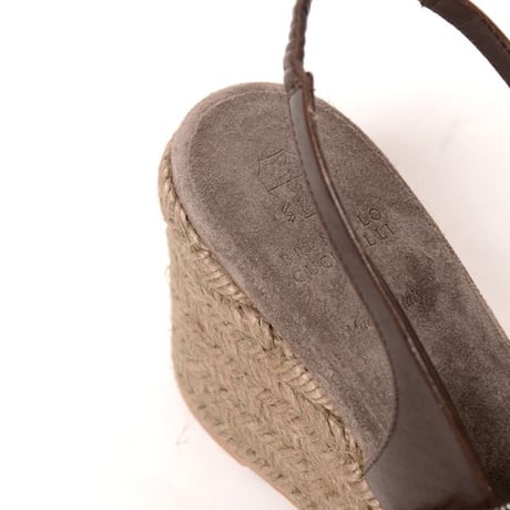 ブルネロクチネリ Brunello Cucinelli 船底サンダル レザー ブラウン