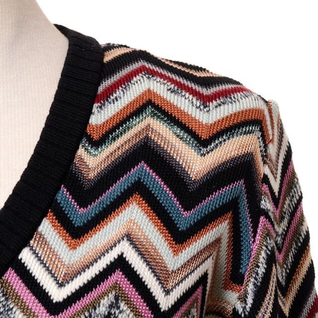 ミッソーニ Missoni Vネックセーター 羊毛ミックス ブラックミックス