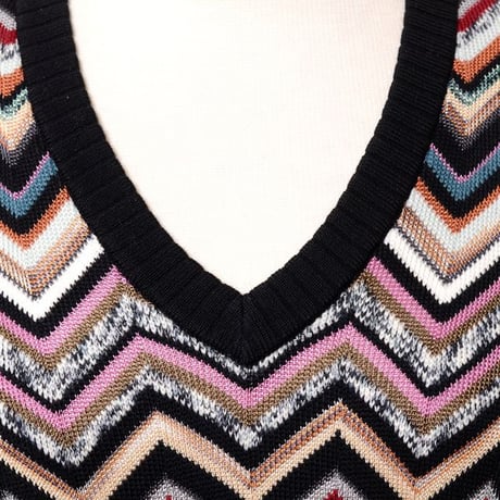 ミッソーニ Missoni Vネックセーター 羊毛ミックス ブラックミックス