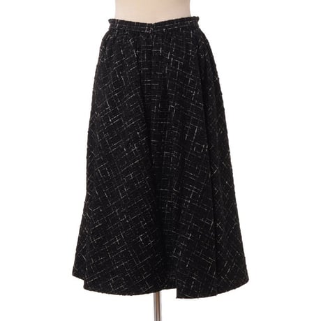 ロシャス ROCHAS ボリュームスカート ツイード ブラック
