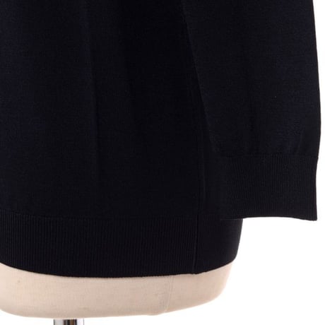 ロシャス ROCHAS Rインターシャロゴセーター レーヨンなど ブラック