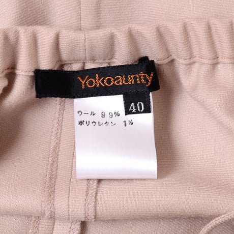 スタジオヨコ Studio yoCo ウエストゴムワイドパンツ ウールストレッチ ベージュ
