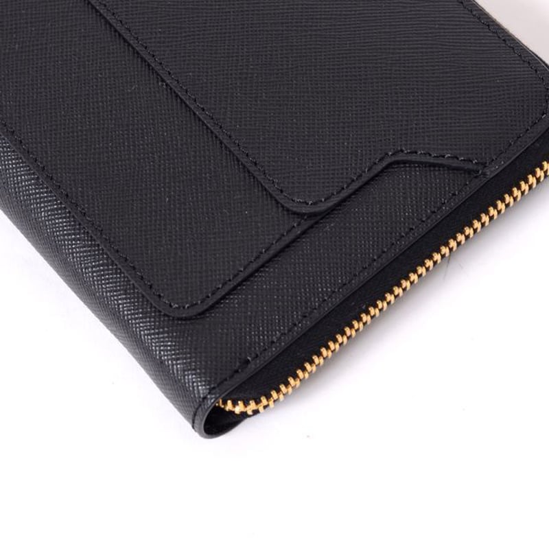 マルニ Marni ラウンドジップ長財布 サフィアーノレザー ブラック