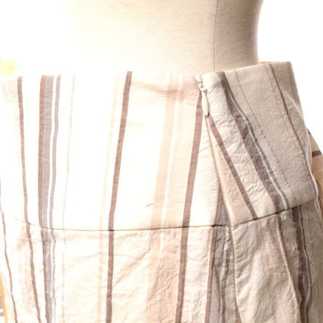 ブルネロクチネリ Brunello Cucinelli 変形スカート コットンリネン ストライプ
