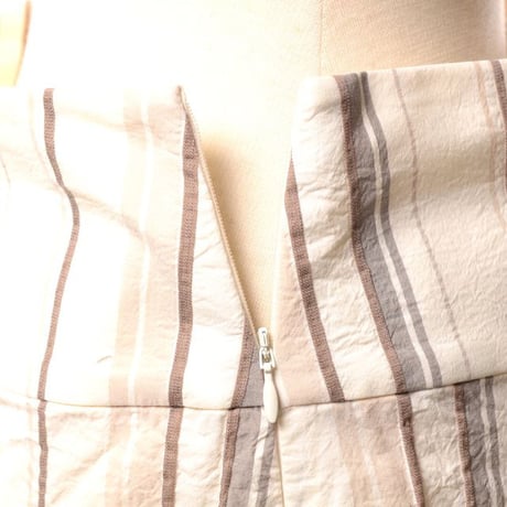 ブルネロクチネリ Brunello Cucinelli 変形スカート コットンリネン ストライプ