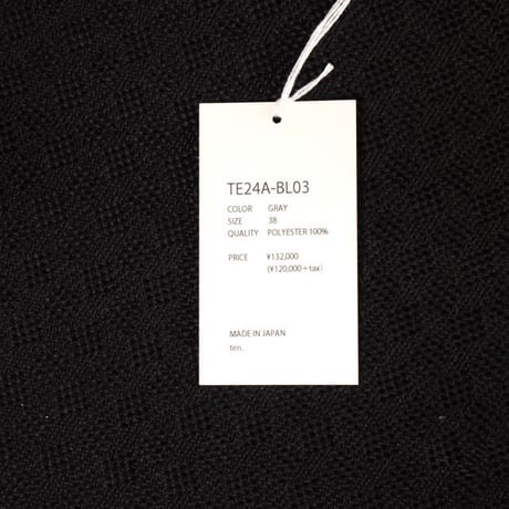 テン ten. 半袖Ａラインブラウス ヤーン ライトグレー