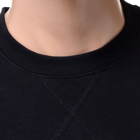 RAF SIMONS ラフシモンズ ショルダーパッチプリントオーバーサイズスウェットトレーナー コットン ブラック