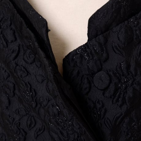 アーデム ERDEM 七分袖ケープジャケット ふくれ織 ブラック