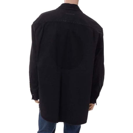 エムエムシックス メゾンマルジェラ MM6 MAISON MARGIELA オーバーデニムシャツ コットン ブラック