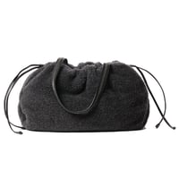 ブルネロクチネリ Brunello Cucinelli ムートン巾着バッグ グレー レザーバッグ イタリア製 レディース