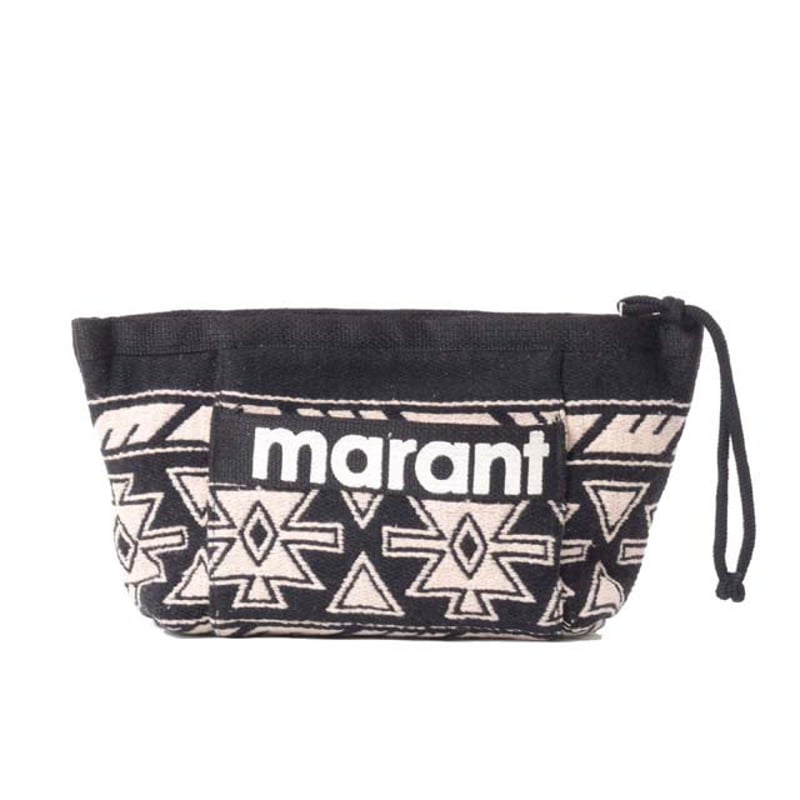 イザベルマラン ISABEL MARANT ジャガード織ポーチ コットン ブラック 