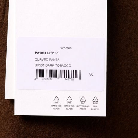 ルメール LEMAIRE ワイドパンツ 厚手のウールカシミア ダークタバコ