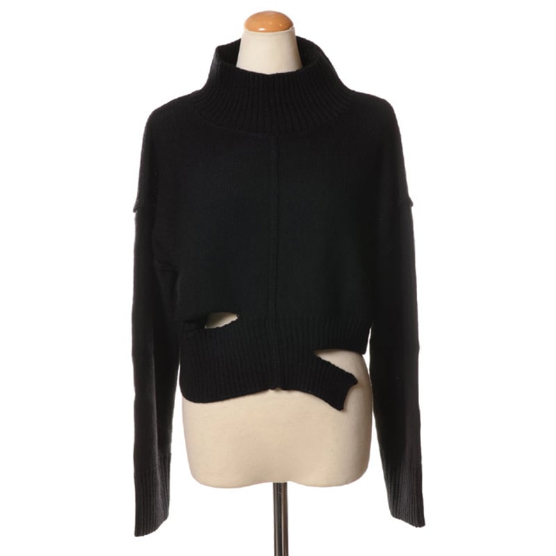 MM6 ブラック タートルネック L ダメージ MM6 ブラック タートルネック L ダメージ MM6 マルジェラ