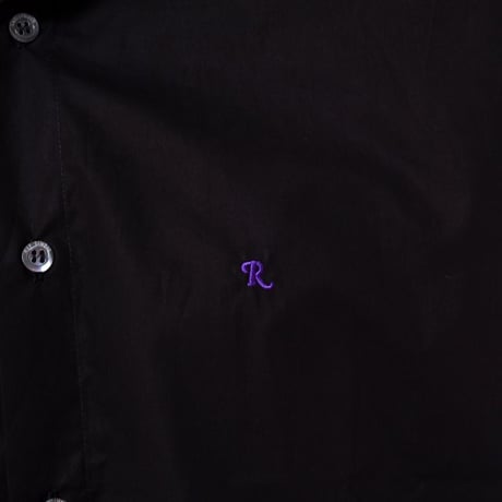 ラフシモンズ RAF SIMONS シャツウィズフッドアンドプリントオンスリーブ・シャツ コットン ブラック