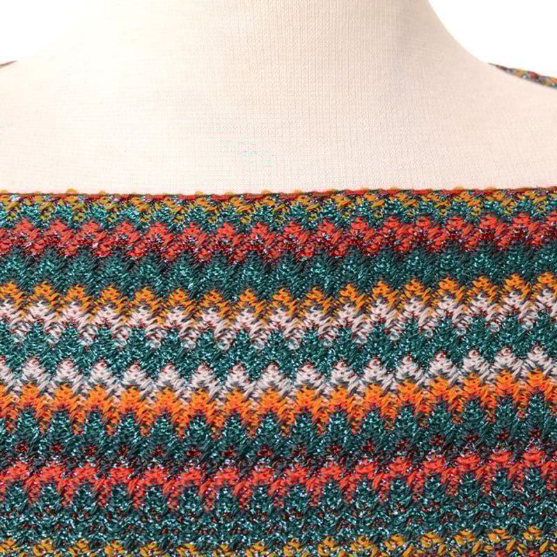 ミッソーニ Missoni ニットポンチョ 羊毛ラメミックス オレンジ ミッソーニ Missoni ニットポンチョ 羊毛ラメミックス オレンジ