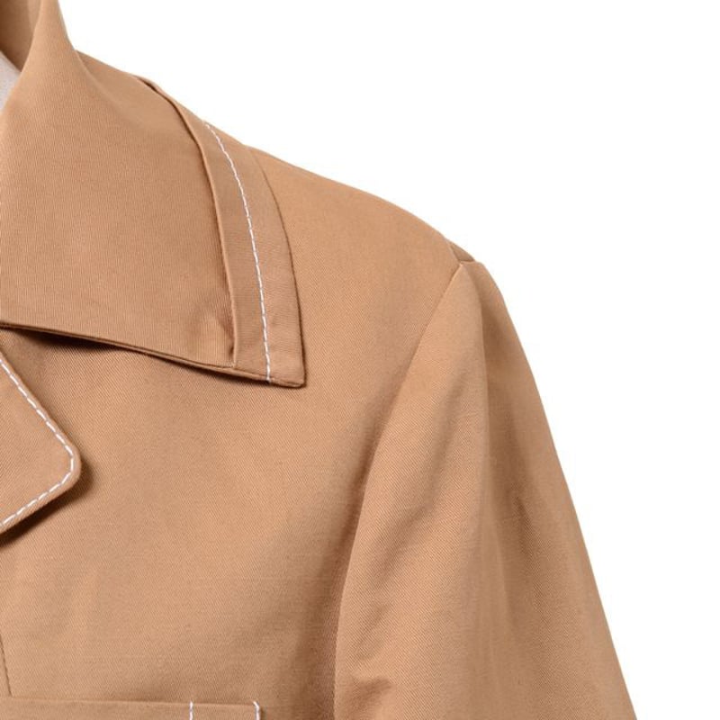 マルニ Marni ステッチ入り七分袖ジャケット コットンリネン デューン 