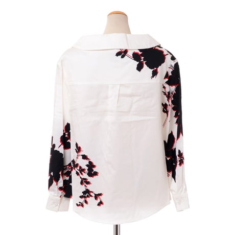 アーデム ERDEM ボタンダウンシャツ コットン ホワイトプリント