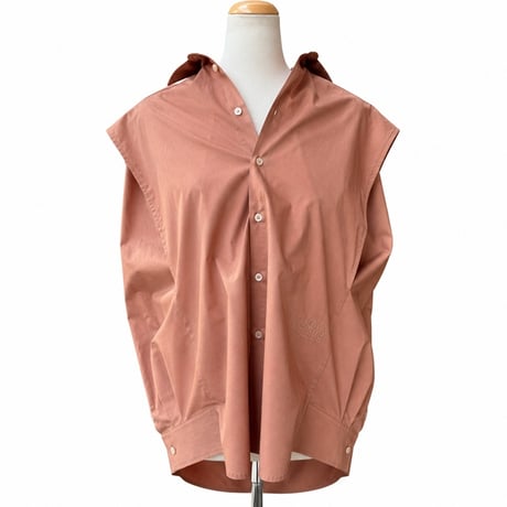 エムエムシックス メゾンマルジェラ MM6 MAISON MARGIELA 襟付き変形ブラウス コットン ブラウン 正規取扱