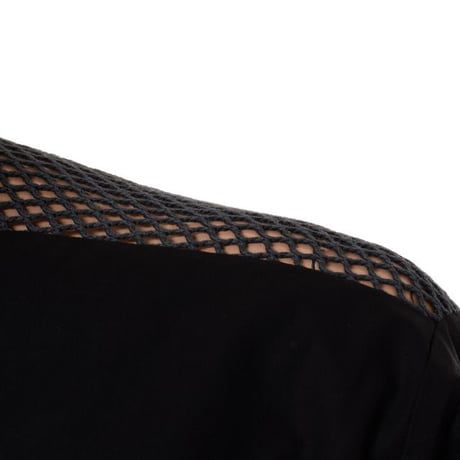 ラフシモンズ RAF SIMONS Classic shirt with net insert シャツ コットン ブラック