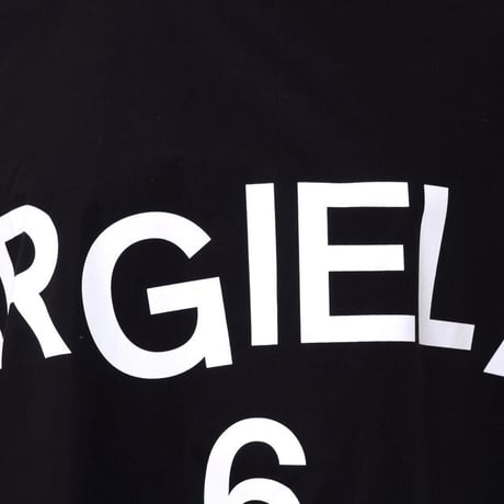 エムエムシックス メゾンマルジェラ MM6 MAISON MARGIELA 丸襟半袖シャツ コットン ブラック
