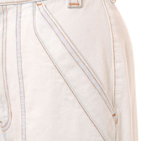 エムエムシックス メゾンマルジェラ MM6 MAISON MARGIELA ワイドレッグ デニムパンツ コットン ウォッシュブルー