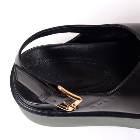 マルニ Marni ウェッジウッドサンダル カーフスキン ブラック