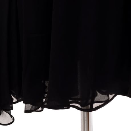ロシャス ROCHAS ミディ丈ギャザースカート シルク ブラック
