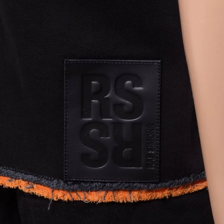 ラフシモンズ RAF SIMONS Doubled denim top washed コットン ブラック