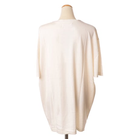 エクストリームカシミヤ extreme cashmere x オーバーフィット丸襟半袖カットソー コットンカシミア ホワイト