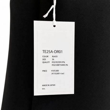 テン ten. ノースリドレス ジャージー ブラック