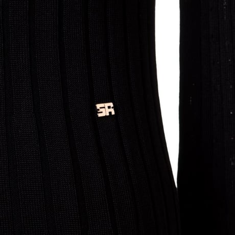 ソニアリキエル SONIA RYKIEL 長袖ワンピース リブジャージーニット ブラック