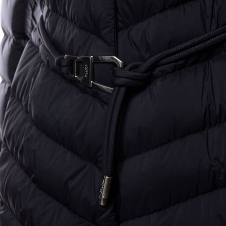 インポートブランド import brand MooRER ムーレー ベルト付きミディ丈コート ダウンフェザー ネイビー
